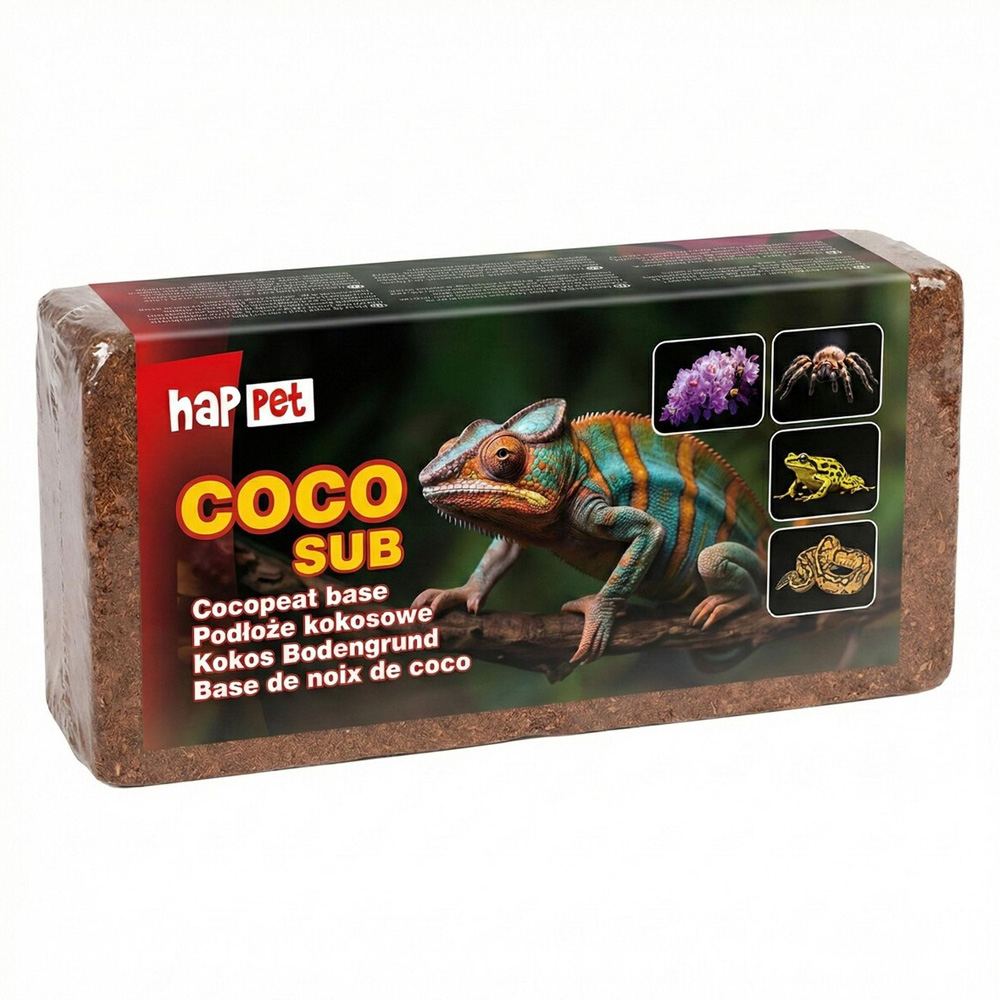 KOKOS BRYKIET PODŁOŻE KOKOSOWE DO TERRARIUM 650g Happet